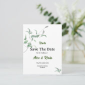 Eleganter violetter Knospen Save The Date (Stehend Vorderseite)