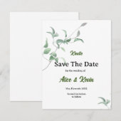 Eleganter violetter Knospen Save The Date (Vorne/Hinten)