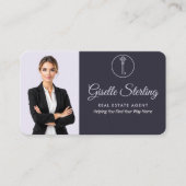 Eleganter violetter Makler-QR-Code Visitenkarte (Vorderseite)