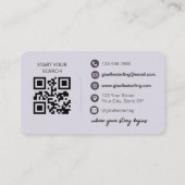 Eleganter violetter Makler-QR-Code Visitenkarte (Rückseite)