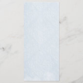 Eleganter violetter Zweig auf himmelblauem Hinterg Menükarte (Rückseite)