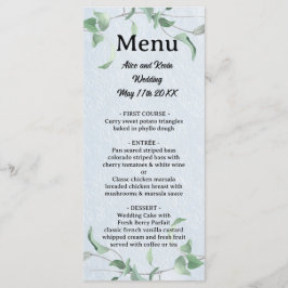 Eleganter violetter Zweig auf himmelblauem Hinterg Menükarte