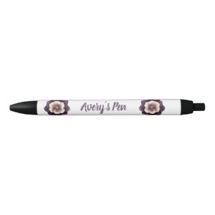Eleganter Violettflorenname Kugelschreiber