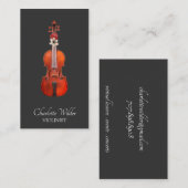 Eleganter Violinist Black Visitenkarte (Vorne/Hinten)