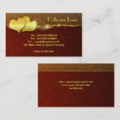 eleganter Visitenkarteentwurf der goldenen Herzen Visitenkarte (Vorne/Hinten)