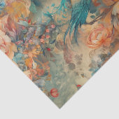 Eleganter Vogel und Blume Seidenpapier (Ausschnitt)