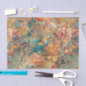 Eleganter Vogel und Blume Seidenpapier (Handwerk)