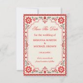 Eleganter Volkskundlich-Botanischer Romantischer M Save The Date (Vorderseite)