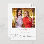 Eleganter Vorschlag für eine einfache Foto-Trauzeu Postkarte (Vorne/Hinten)