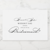 Eleganter Vorschlag für moderne Kalligrafie Brides Schaumweinetikett (Einzelnes Label)