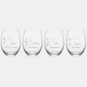 Eleganter Vorschlag für Personalisierte Bridesmaid Weinglas Ohne Stiel (Vorderseite)