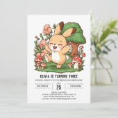 Eleganter Wald Bunny Einladung (Stehend Vorderseite)