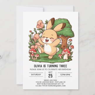 Eleganter Wald Bunny Einladung