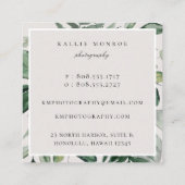 Eleganter Wald-Foliagerahmen Quadratische Visitenkarte (Rückseite)