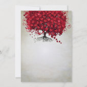 Eleganter Wald Red Heart Leaf Tree Wedding Einladu Einladung (Rückseite)