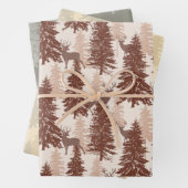 Eleganter Wald und Hirsche Geschenkpapier Set (Beispiel)