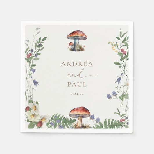 Eleganter Wald | Waldhochzeit Serviette (Vorderseite)