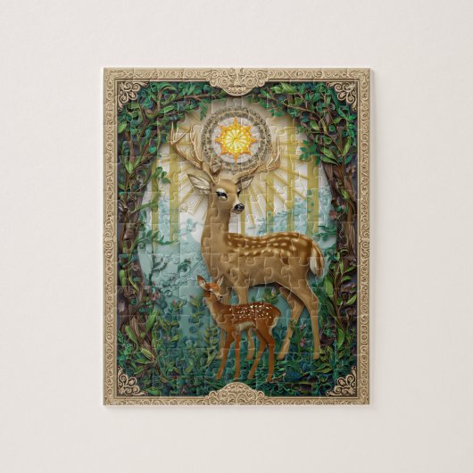 Eleganter Waldhirsch - Paper Quilling Puzzle (Vertikal)