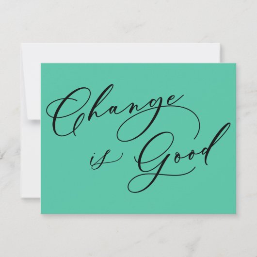 Eleganter Wandel ist eine gute Ankündigung der grü (Vorderseite)