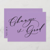 Eleganter Wandel ist eine gute Ankündigung Lila Be (Vorne/Hinten)