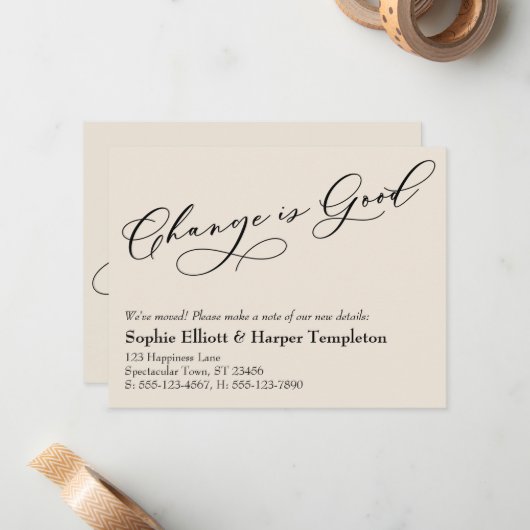 Eleganter Wandel ist eine gute Ankündigung über di (Vorderseite/Rückseite Beispiel)