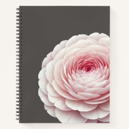 Eleganter warmer Holzkohle-Rosé-Blumen-Botanik Notizblock