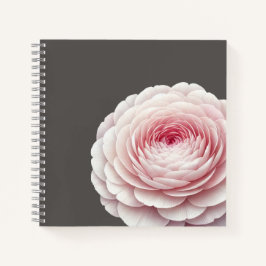 Eleganter warmer Holzkohle-Rosé-Blumen-Botanik Notizblock