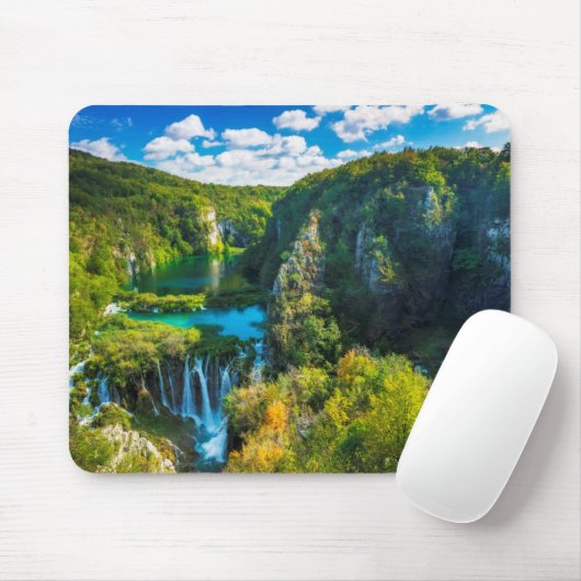Eleganter Wasserfall landschaftlich, Kroatien Mousepad (Mit Mouse)