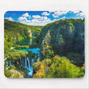 Eleganter Wasserfall landschaftlich, Kroatien Mousepad