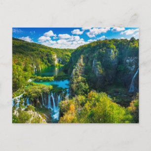 Eleganter Wasserfall landschaftlich, Kroatien Postkarte