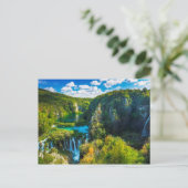 Eleganter Wasserfall landschaftlich, Kroatien Postkarte (Stehend Vorderseite)