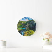 Eleganter Wasserfall landschaftlich, Kroatien Runde Wanduhr (Zuhause)