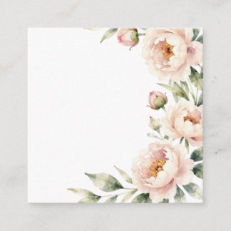 Eleganter Wasserfarbe-Blush-Pfingstrosen-Blumenhin Begleitkarte