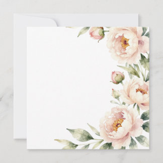 Eleganter Wasserfarbe-Blush-Pfingstrosen-Blumenhin Dankeskarte