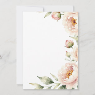 Eleganter Wasserfarbe-Blush-Pfingstrosen-Blumenhin Einladung