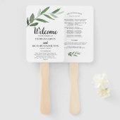 Eleganter Wasserfarbe-Grün-Hochzeitsprogramm-Fäche Fächer (Vorne und Hinten)