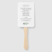 Eleganter Wasserfarbe-Grün-Hochzeitsprogramm-Fäche Fächer (Rückseite)