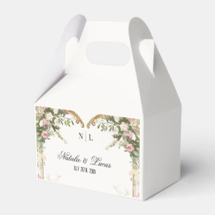 Eleganter Wasserfarben-Blumen-Herz-Bogen-Hochzeit Geschenkschachtel