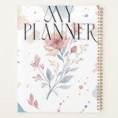 Eleganter Wasserfarben-Blumen-"Mein Planer" Planer (Rückseite)