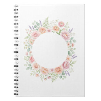 Eleganter Wasserfarben-Blumenkranz personalisierte Notizblock