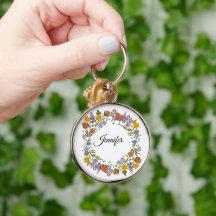 Eleganter Wasserfarben-Blumenname mit Personalisie
