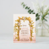 Eleganter Wasserfarben-Gartenbogen Hochzeitsdetail Begleitkarte (Stehend Vorderseite)