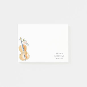 Eleganter Wasserfarben-Gitarrenspieler-Musiklehrer Post-it Klebezettel