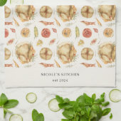 Eleganter Wasserfarben Herbst Türkei Erntedank Geschirrtuch (Gefaltet)