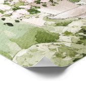 Eleganter Wasserfarben-Landsitzgarten Graue Hochze Poster (Ecke)