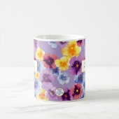 Eleganter Wasserfarben Pansy Personalisiert Lavend Kaffeetasse (Mittel)