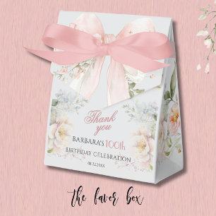 Eleganter Wasserfarben-Rosa-Schleife-Blumen-100. G Geschenkschachtel