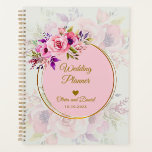 Eleganter Wasserfarben-Rosen-Organizer Planer