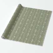 Eleganter Wasserfarben-Salbei-Weihnachtskranz Geschenkpapier (Ungerollt)
