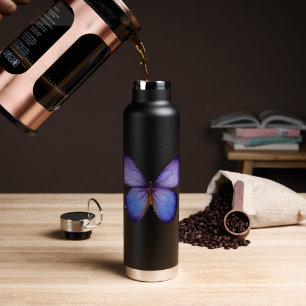 Eleganter Wasserfarben-Schmetterling in Lila Trinkflasche